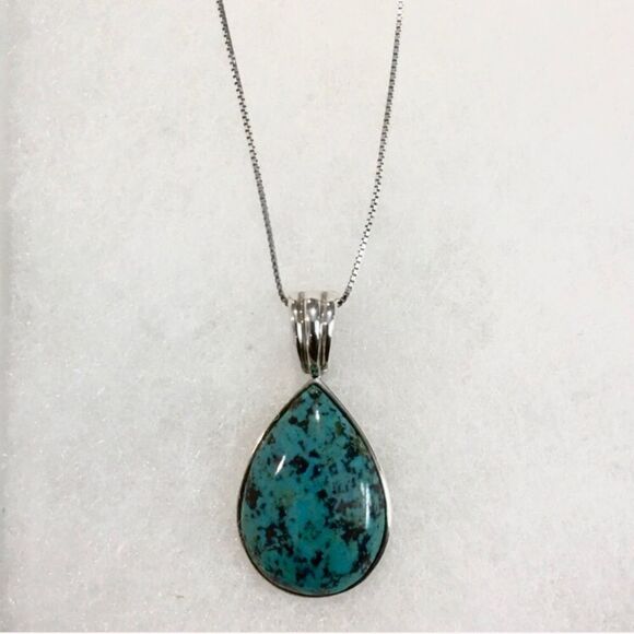 Genuine Whitney Kelly Turquoise Sterling Silver Necklace - Picture 3 of 12